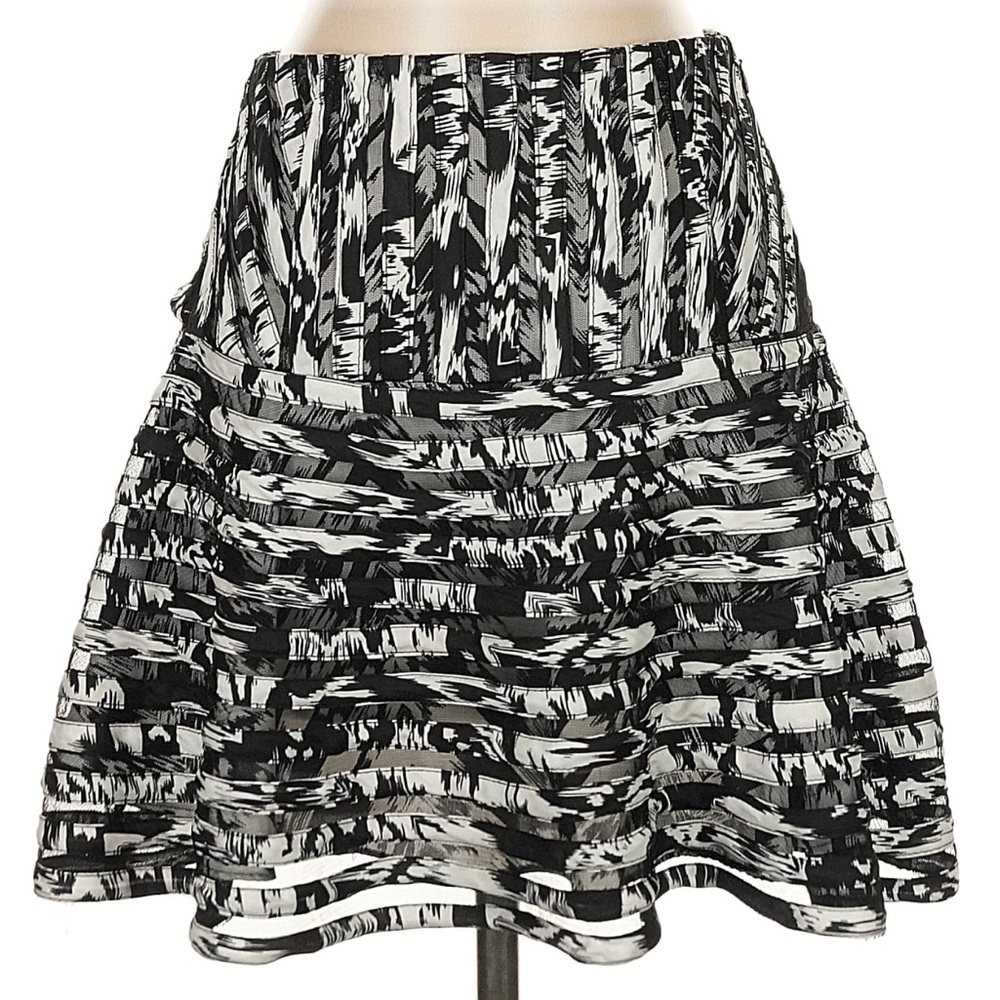 Parker Contemporary Modern Whimsigoth Chic Black & White Mini Skirt Size 0 XXS